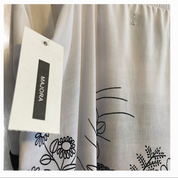 NWT Majora black white floral dress tie waist - Picture 10 of 11